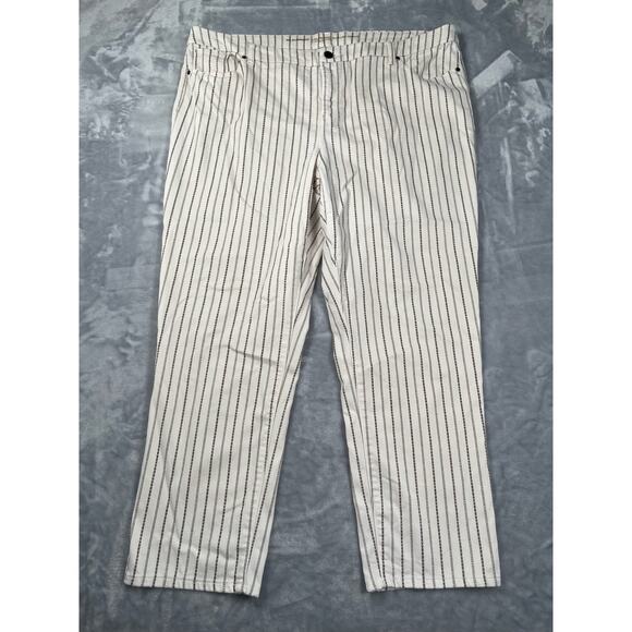 Chico's Jeans Womens 4R / US 20 So Slimming Textured Stripe Girlfriend Ankle - Picture 16 of 16